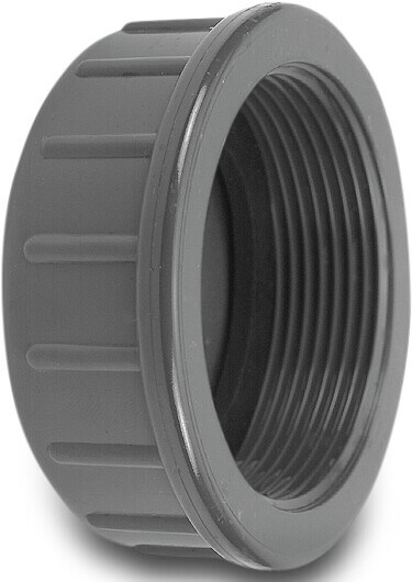 VDL Eindkap PVC-U 3" binnendraad 10bar grijs type vlak